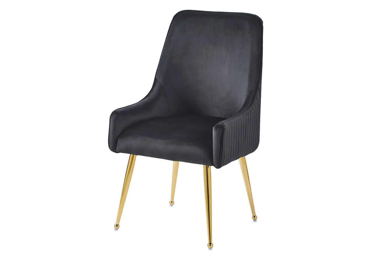 Lot de 2 fauteuils de table en noir et doré | Kaelo