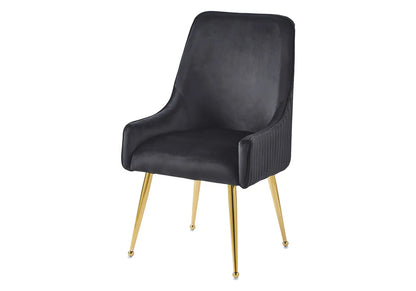 Lot de 2 fauteuils de table en noir et doré | Kaelo