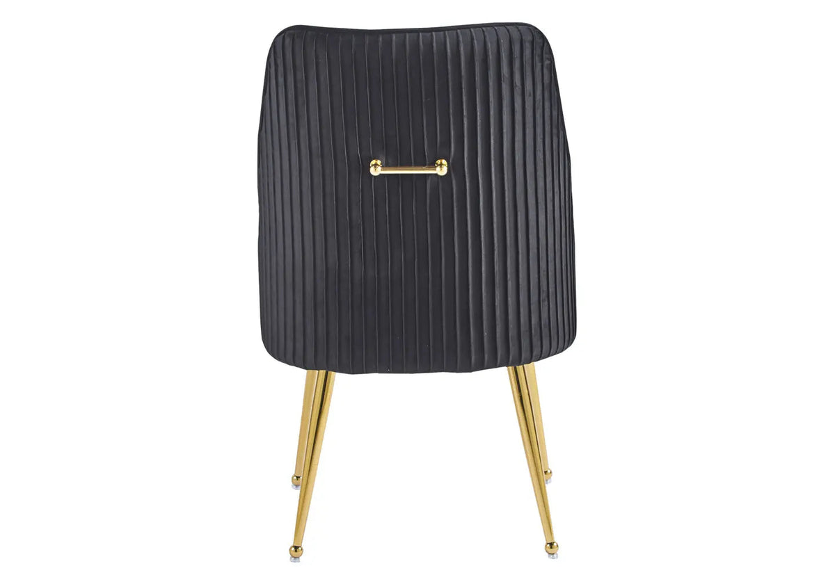 Lot de 2 fauteuils de table en noir et doré | Kaelo