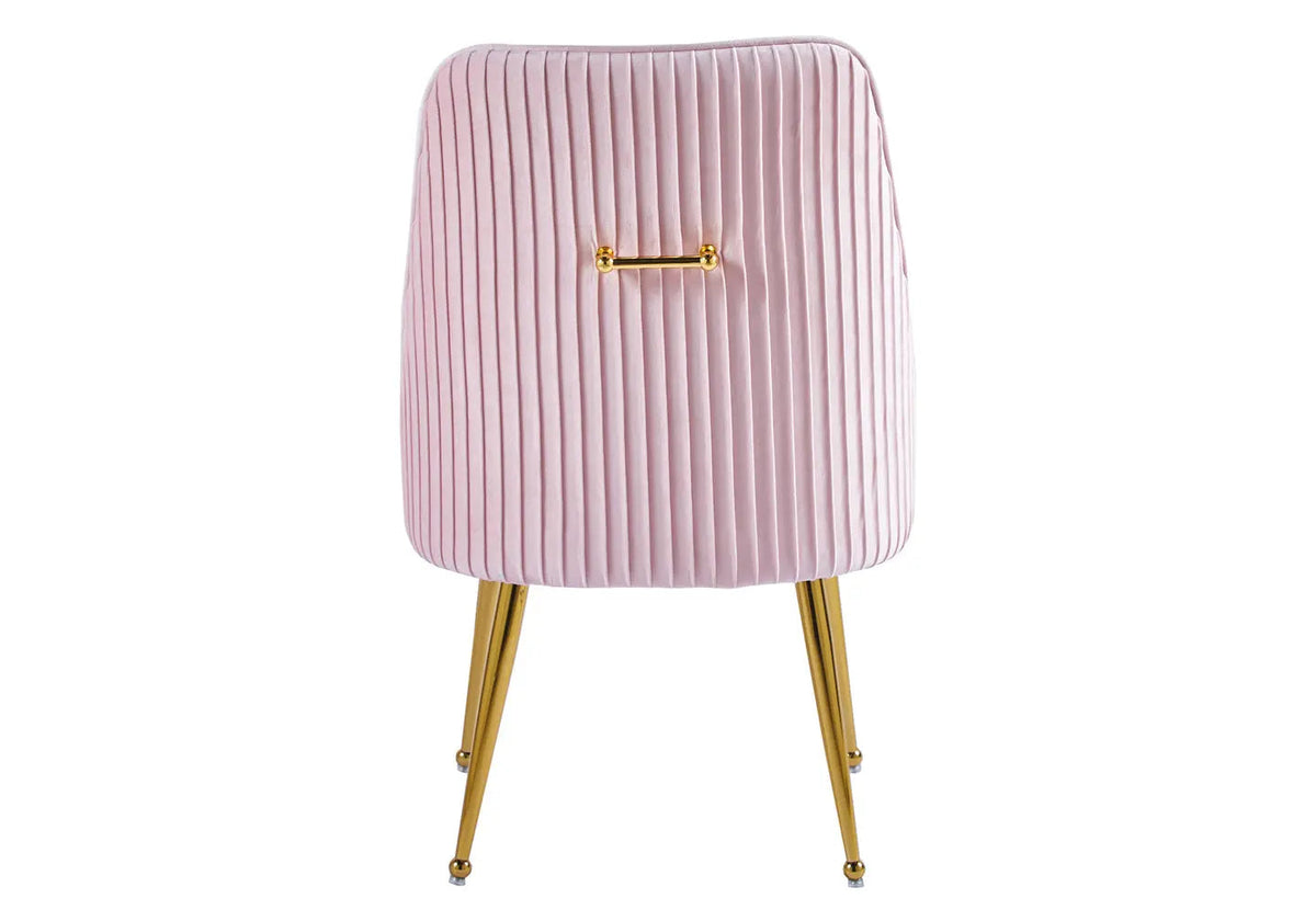 Lot de 2 fauteuils de table rose et doré | Kaelo