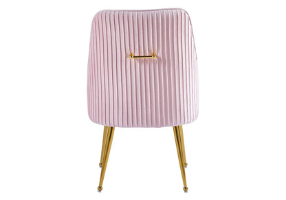 Lot de 2 fauteuils de table rose et doré | Kaelo