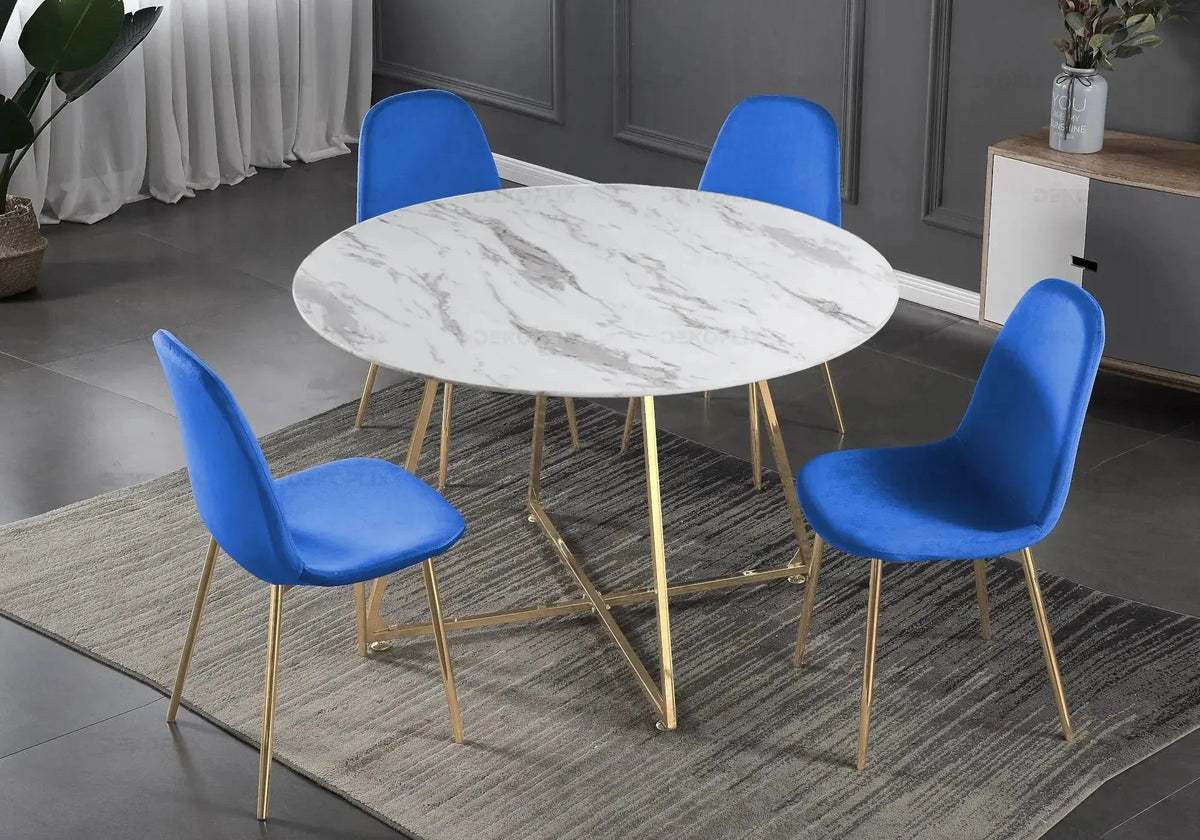 Lot de 6 chaises scandinaves en bleu roi | Vexta