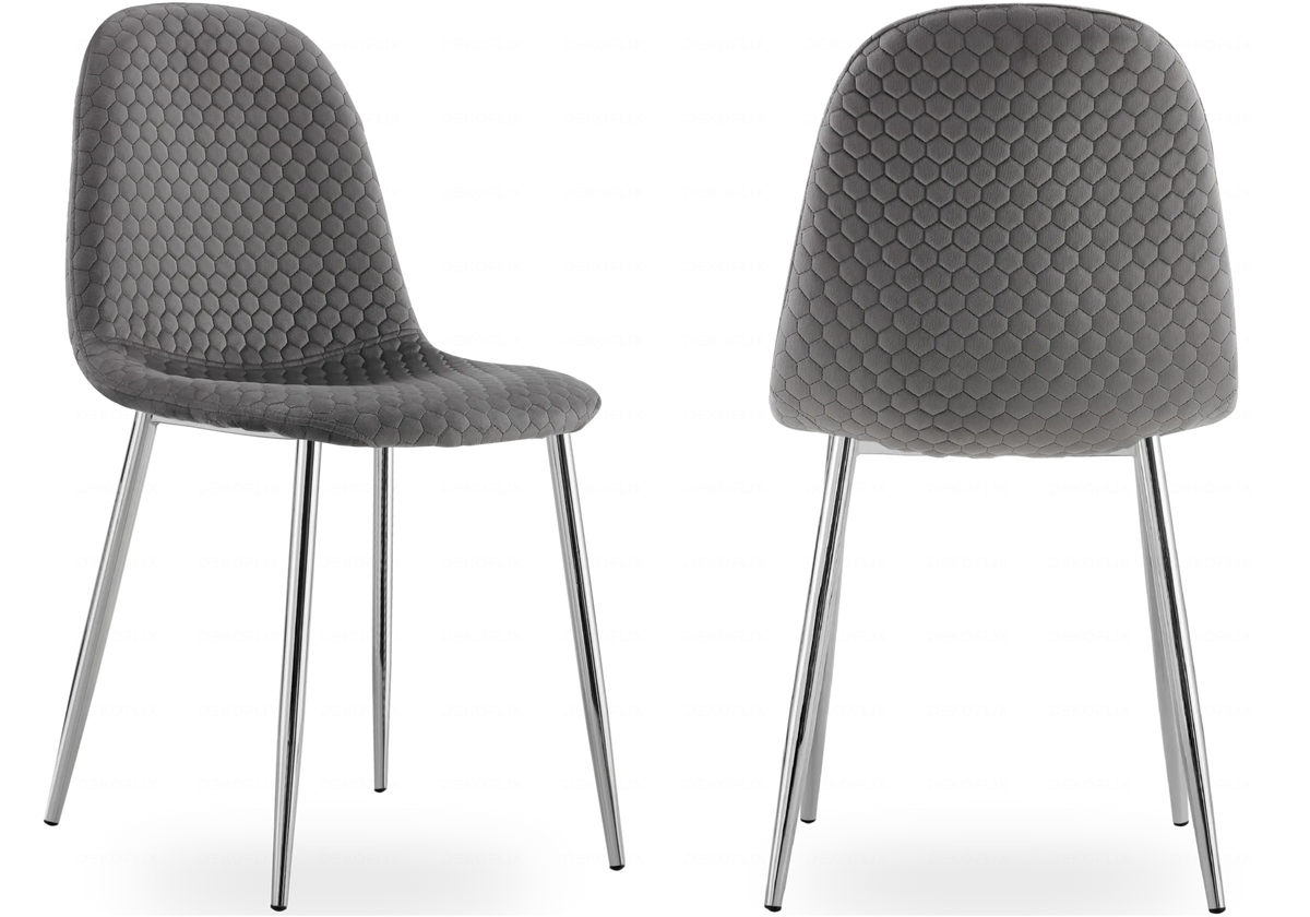Lot de 6 chaises scandinaves en anthracite | Sixo