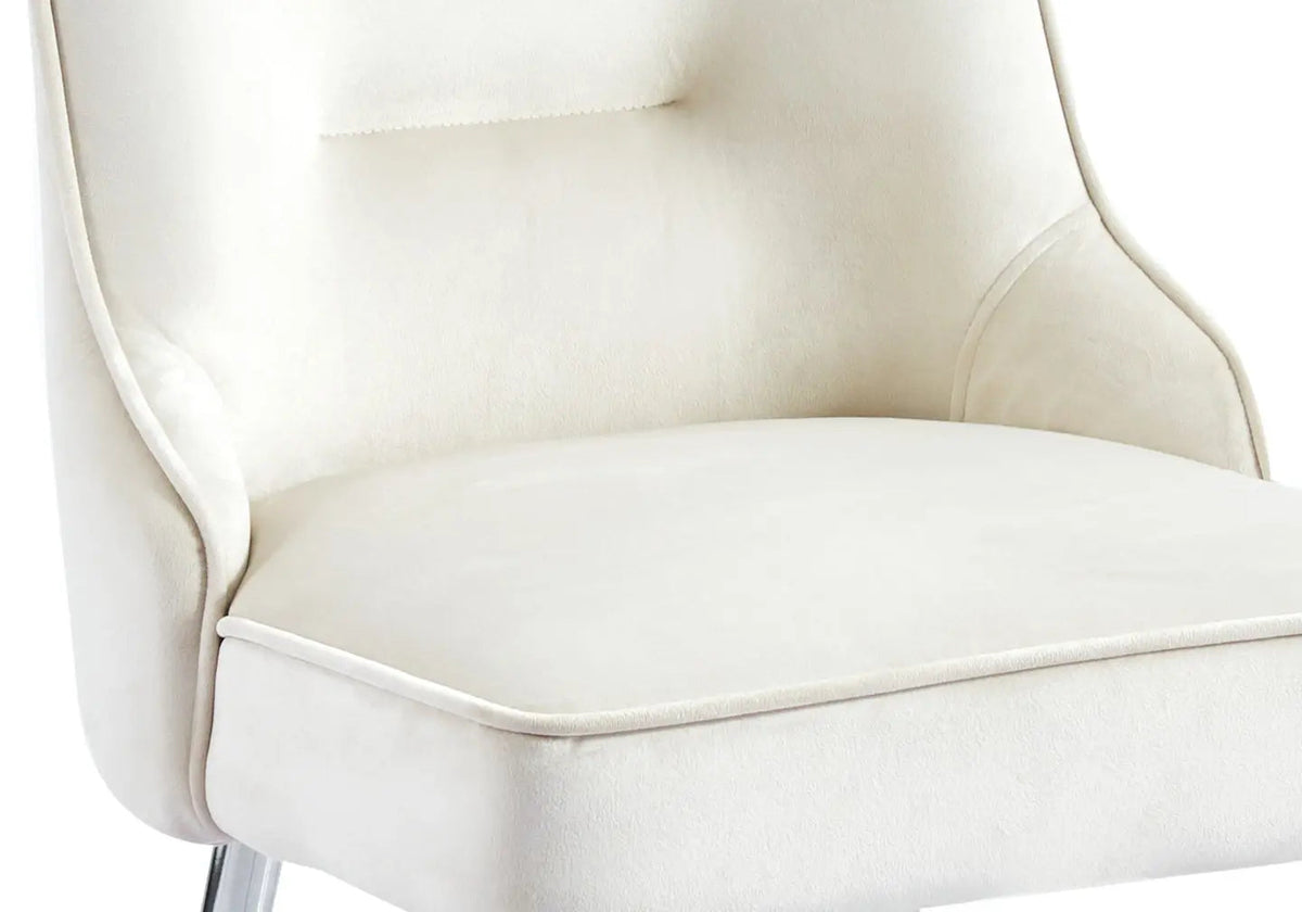 Lot de 2 chaises beige avec zip argenté | Veltis