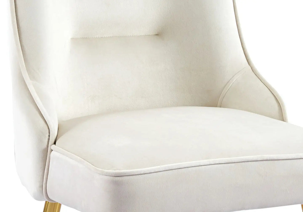 Lot de 2 chaises en beige et métal doré | Veltis