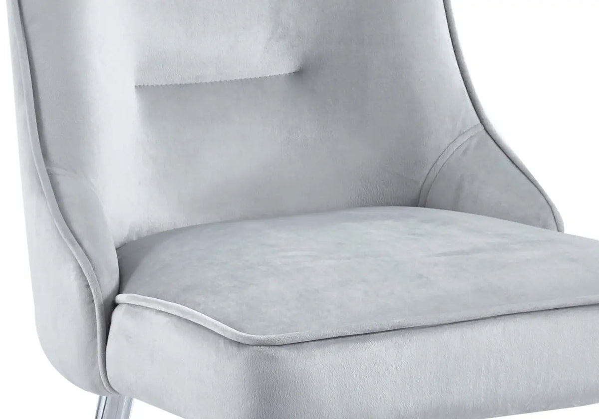 Lot de 2 chaises en gris avec zip argenté | Veltis