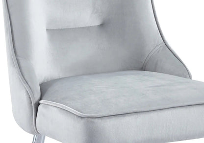 Lot de 2 chaises en gris avec zip argenté | Veltis