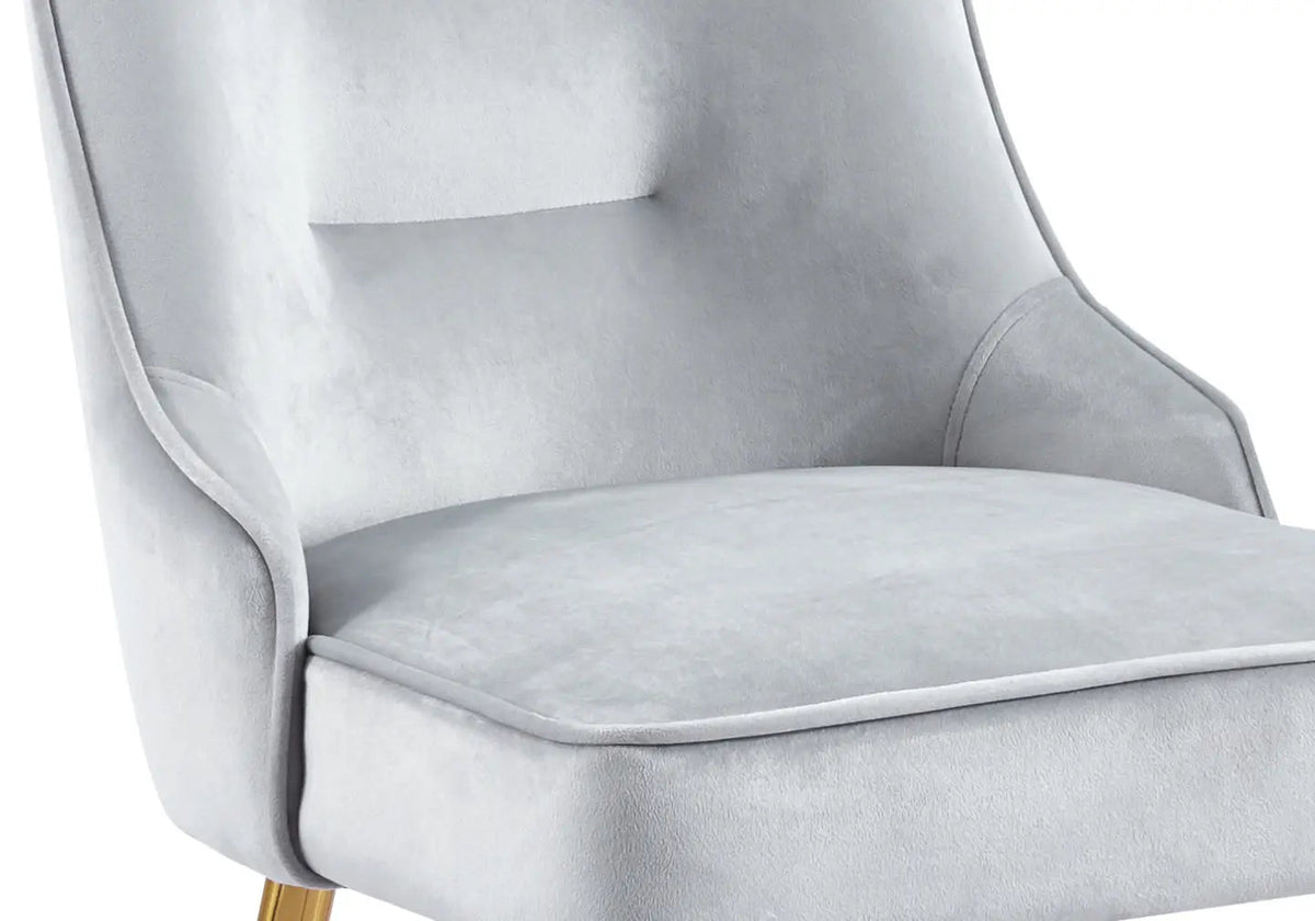 Lot de 2 chaises en gris et métal doré | Veltis