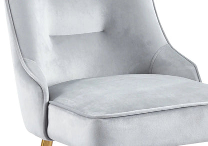 Lot de 2 chaises en gris et métal doré | Veltis