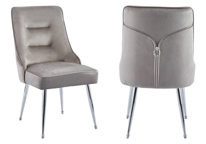 Lot de 2 chaises capitonnées en moka | Veltis