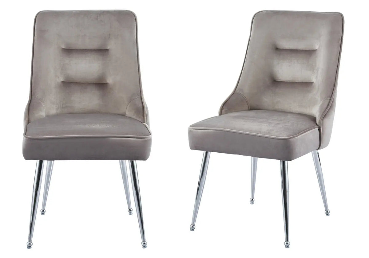 Lot de 2 chaises capitonnées en moka | Veltis