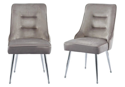 Lot de 2 chaises capitonnées en moka | Veltis