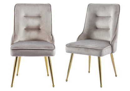Lot de 2 chaises en moka et métal doré | Veltis