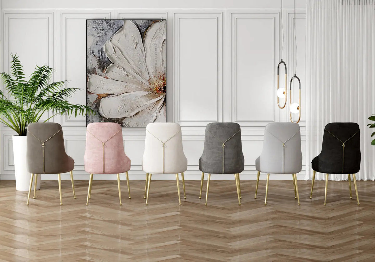 Lot de 2 chaises en moka et métal doré | Veltis
