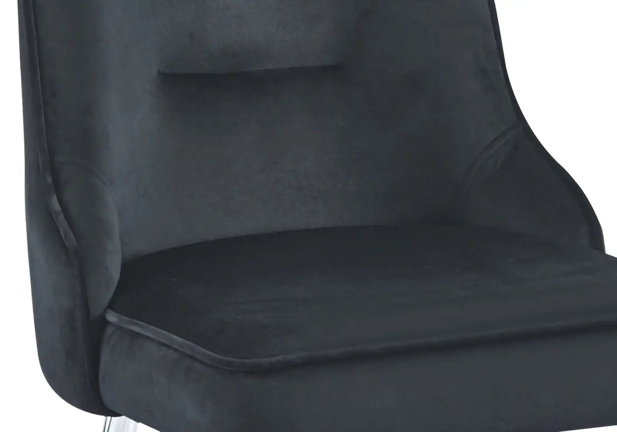 Lot de 2 chaises en noir et métal argenté | Veltis