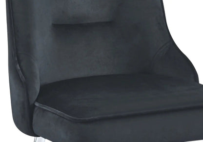 Lot de 2 chaises en noir et métal argenté | Veltis