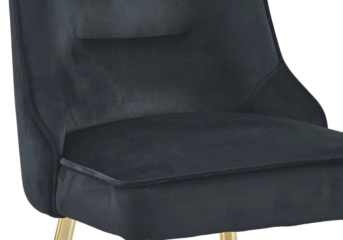Lot de 2 chaises en noir et métal doré | Veltis