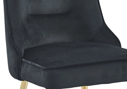 Lot de 2 chaises en noir et métal doré | Veltis