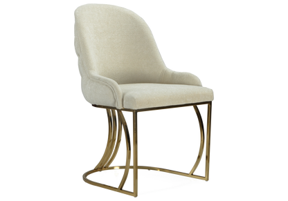 fauteuils table tissu beige capitonnes dores sara x2 - Vue 4 - KOORIS