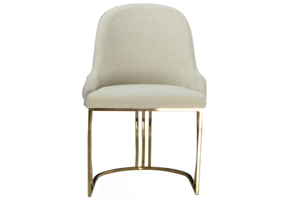 fauteuils table tissu beige capitonnes dores sara x2 - Vue 2 - KOORIS