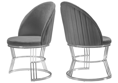 fauteuils table velours gris argent caris x2 - Vue 1 - KOORIS