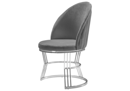 fauteuils table velours gris argent caris x2 - Vue 3 - KOORIS