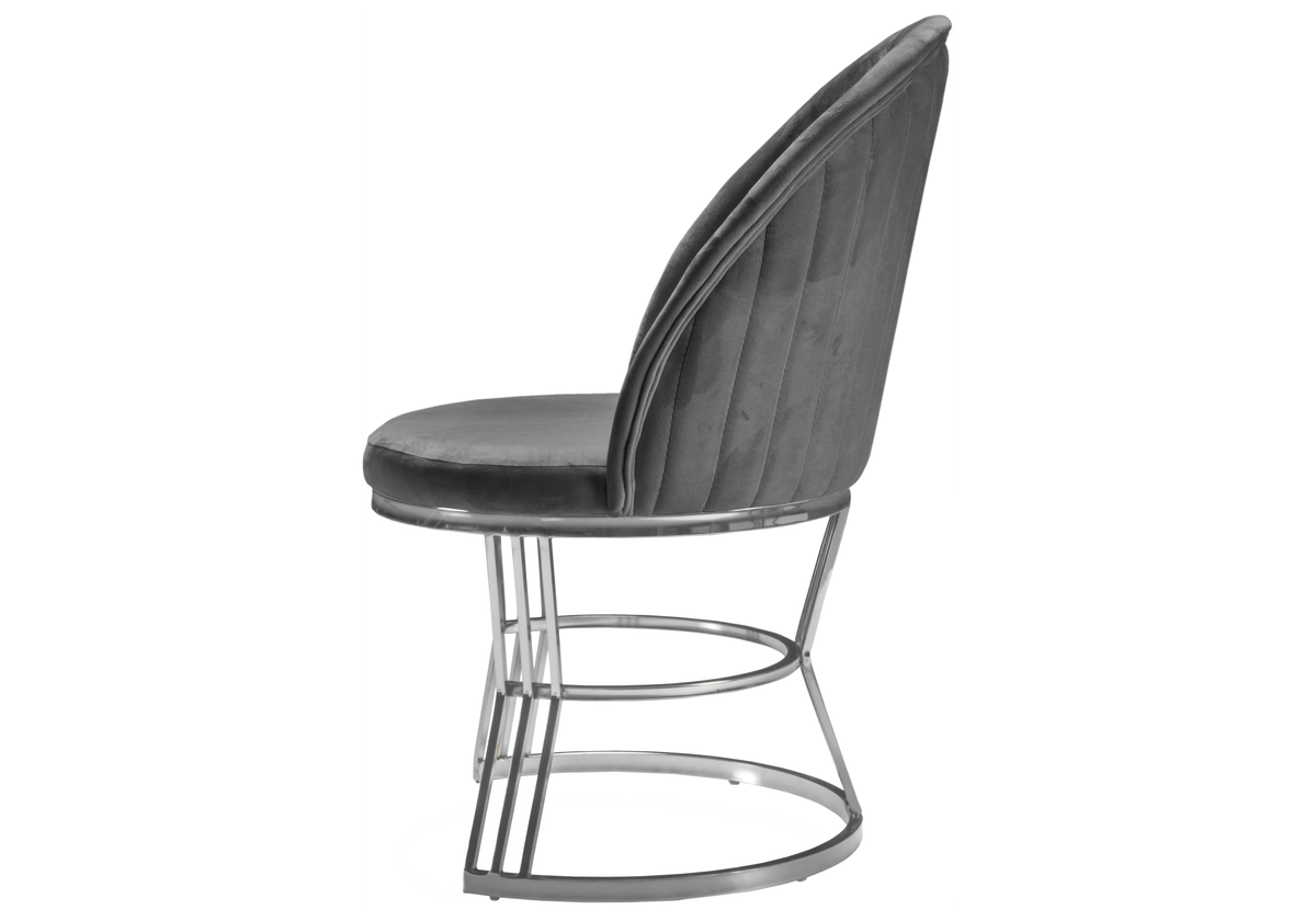 fauteuils table velours gris argent caris x2 - Vue 2 - KOORIS