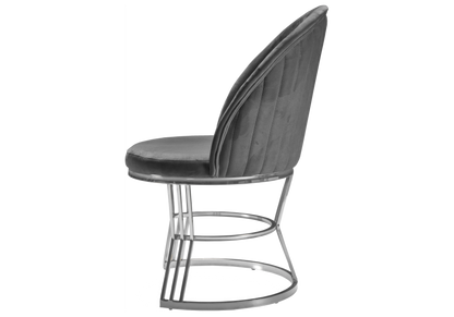 fauteuils table velours gris argent caris x2 - Vue 2 - KOORIS