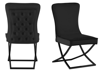 Lot de 2 chaises capitonnées en noir | Korva