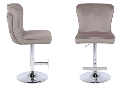 Lot de 2 chaises de bar capitonnées taupe | Korva