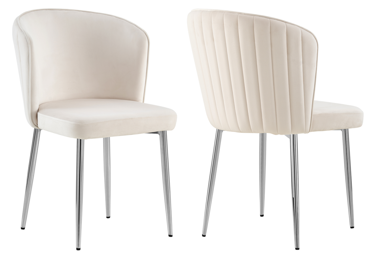 Lot de 4 chaises de salle à manger en beige | Vexis