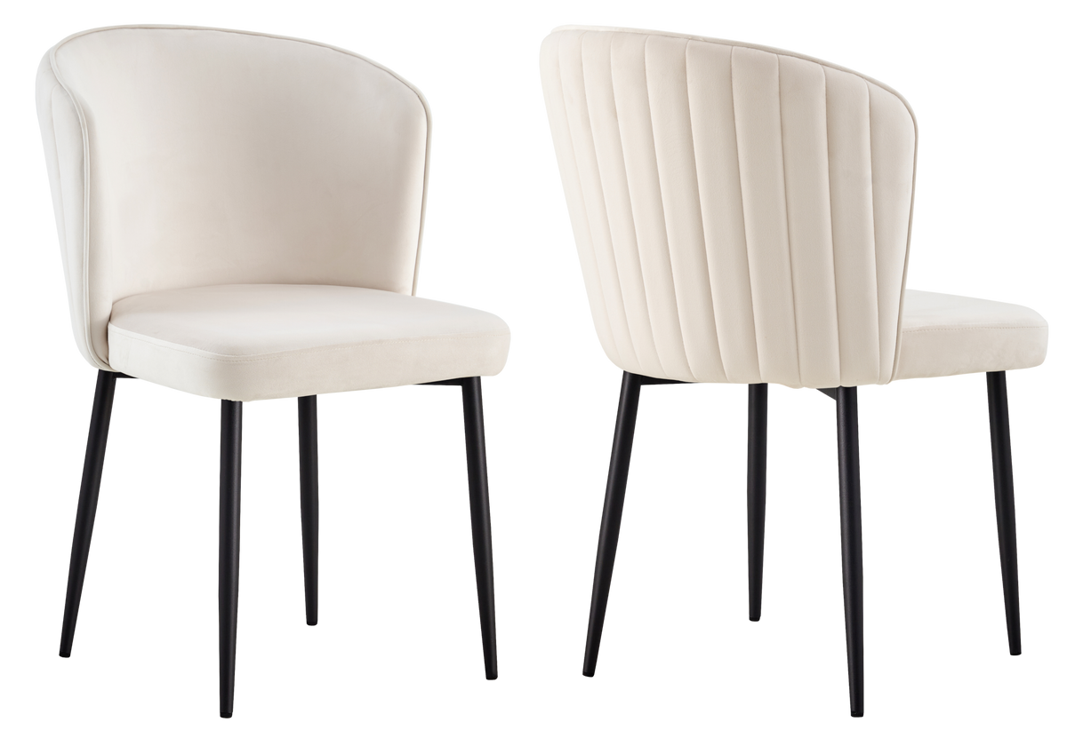 Lot de 4 chaises de salle à manger en beige | Vexis