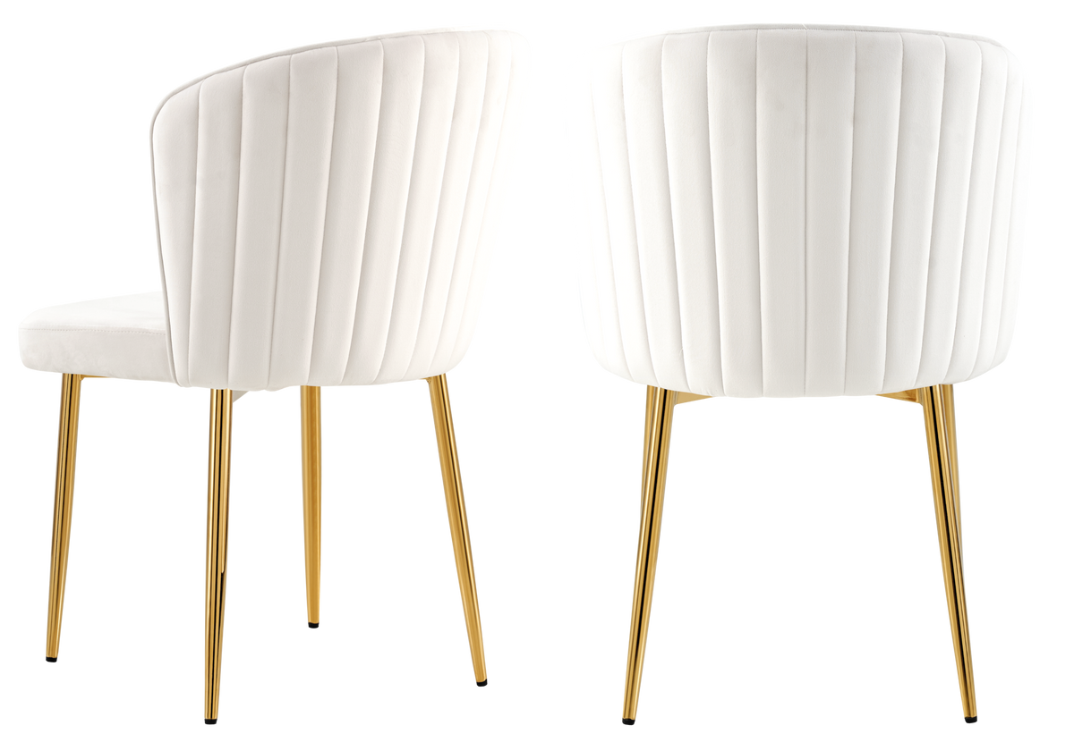 Lot de 4 chaises de salle à manger velours écru | Vexis