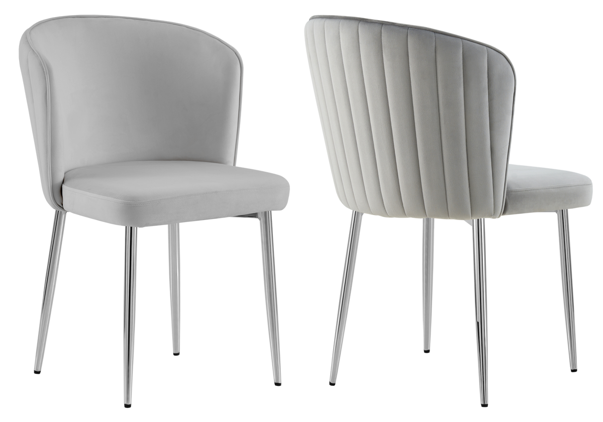 Lot de 4 chaises de salle à manger en gris | Vexis