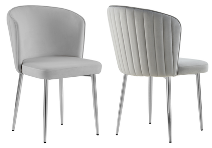 Lot de 4 chaises de salle à manger en gris | Vexis