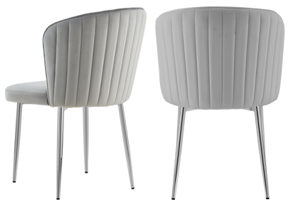 Lot de 4 chaises de salle à manger en gris | Vexis