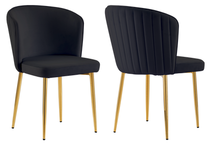 Lot de 4 chaises de salle à manger noir | Vexis