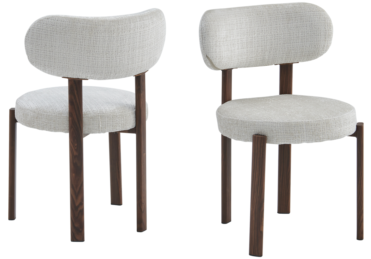 Ensemble table ovale noyer et 4 chaises japandi | Vynx