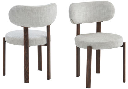 Ensemble table ovale noyer et 4 chaises japandi | Vynx