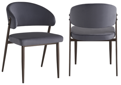 Lot de 4 chaises anthracite pieds noyer | Vexta