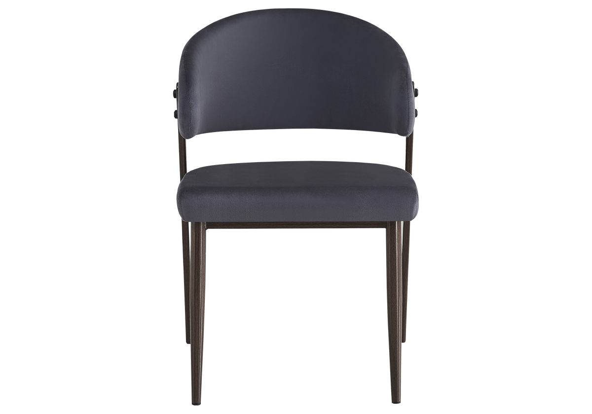 Lot de 4 chaises anthracite pieds noyer | Vexta