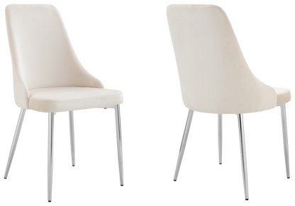 Lot de 4 chaises en beige pieds argentés | Kynox