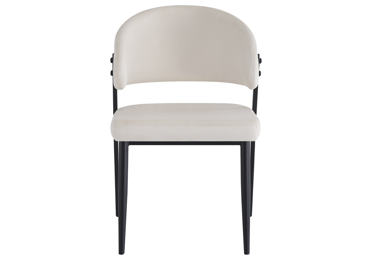 Lot de 4 chaises de table beige pieds noirs | Vexta