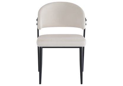 Lot de 4 chaises de table beige pieds noirs | Vexta
