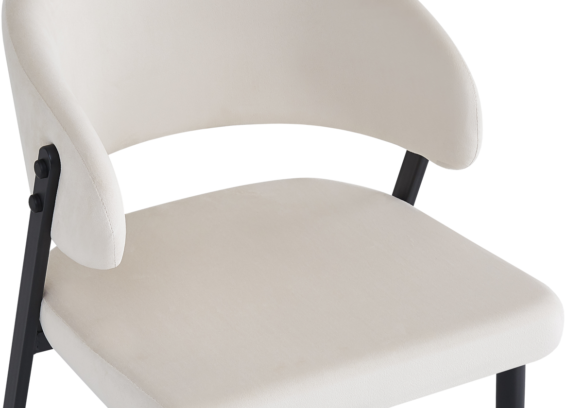Lot de 4 chaises de table beige pieds noirs | Vexta