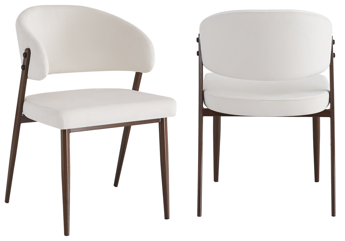 Lot de 4 chaises beige et pieds noyer | Vexta