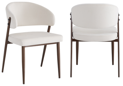 Lot de 4 chaises beige et pieds noyer | Vexta