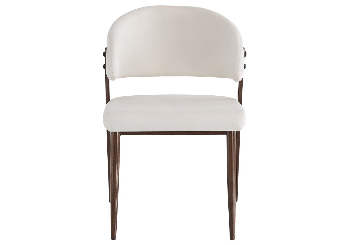 Lot de 4 chaises beige et pieds noyer | Vexta