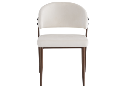 Lot de 4 chaises beige et pieds noyer | Vexta