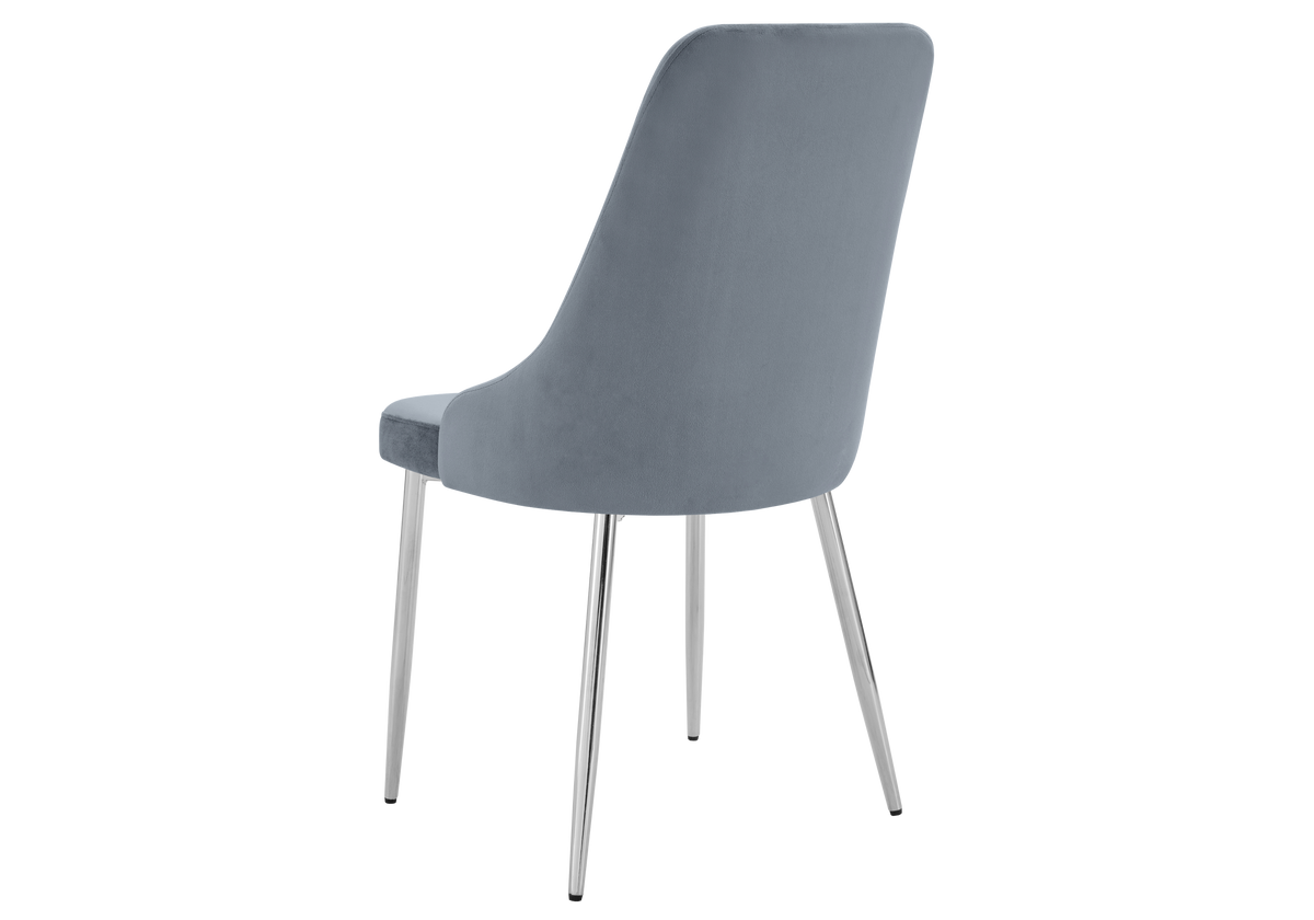 Lot de 4 chaises en gris et pieds argentés | Kynox